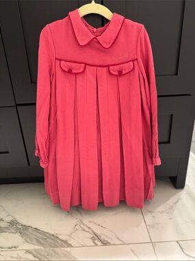 Mimisol Pink Pleated Long-Sleeve Formal Dress